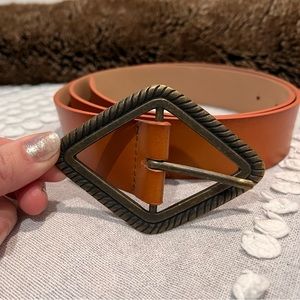 Anthropologie Brown belt with triangle buckle
